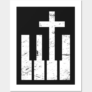 Keyboard And Cross - Christian Musician Posters and Art